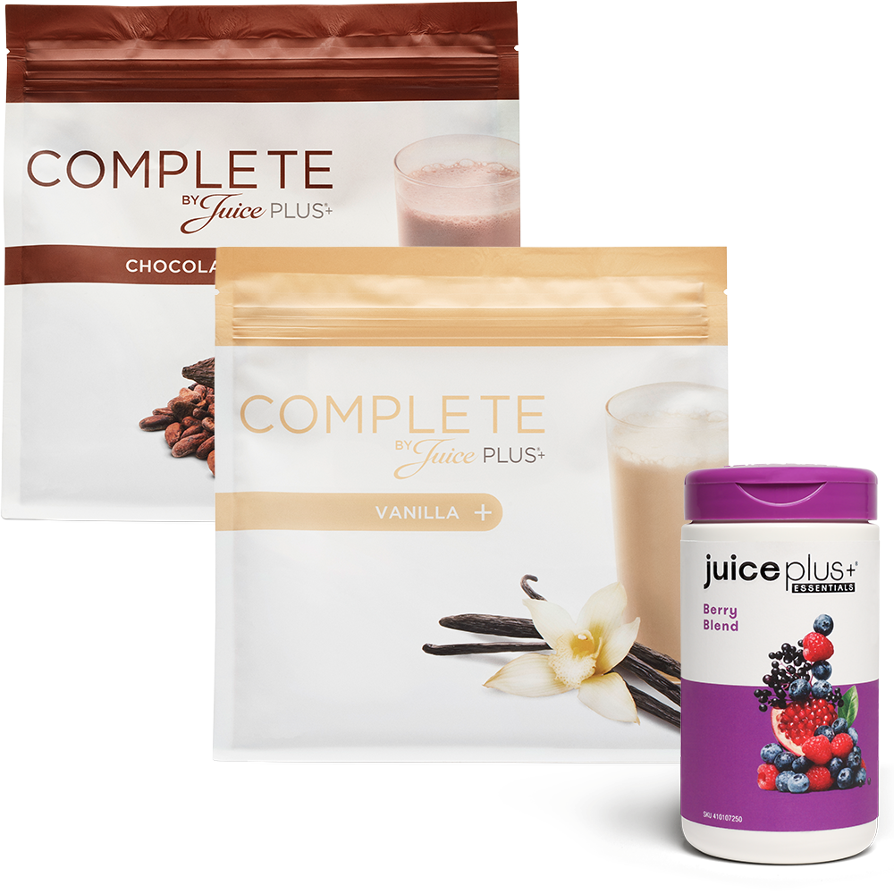 50% OFF ESSENTIALS BERRY BLEND CAPSULES WITH COMPLETE BY JUICE PLUS+ MIX SHAKE BOX